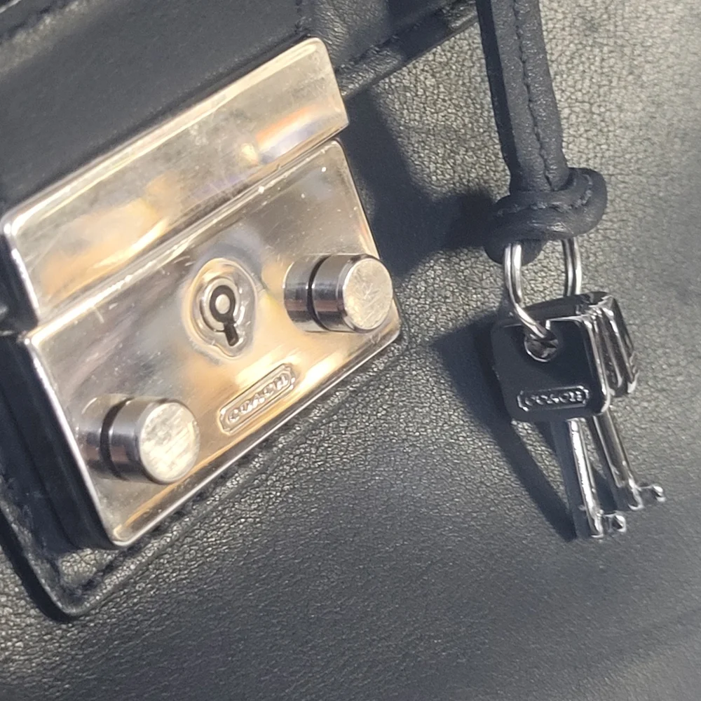 Coach Black Leather Men's Briefcase